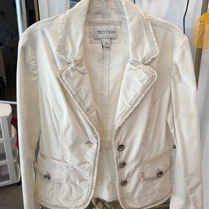COPY - 💞White Black Fitted Corduroy Blazer~ EUC ~6💞